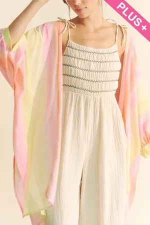 wholesale clothing plus ombre striped balloon sleeve kimono cover up davi & dani