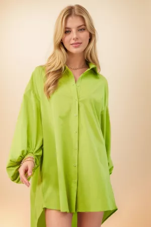 wholesale clothing puff sleeves button up pocket placket shirts dress davi & dani