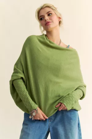 wholesale clothing solid mafulus long sleeve crewneck loose sweater davi & dani