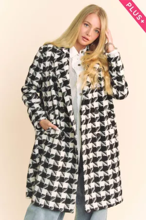 wholesale clothing plus textured knittweed double button coat jacket davi & dani