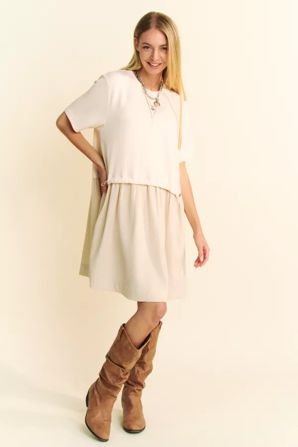 wholesale clothing lightweight sweatshirt skirt short sleeve dress davi & dani