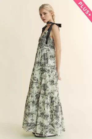 wholesale clothing plus multi-contrast smocked straps maxi dress davi & dani