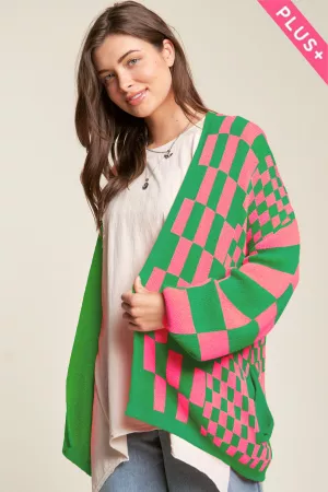 wholesale clothing plus light checkerboard cardigan sweater jacket davi & dani