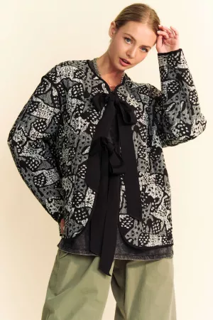 wholesale clothing quilted padding geo animal jacquard jacket davi & dani