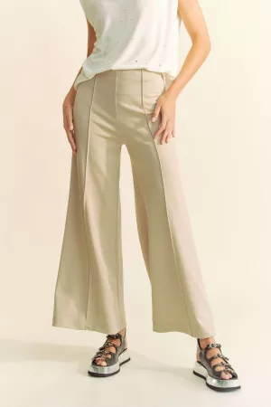 wholesale clothing solid high waist wide leg back pocket pants davi & dani
