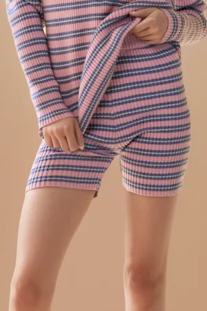 wholesale clothing stripe shorts fuzzy super softer sweater pants davi & dani
