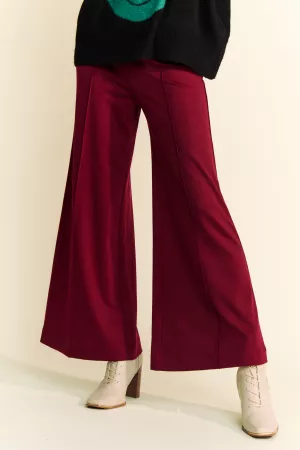 wholesale clothing solid high waist wide leg back pocket pants davi & dani