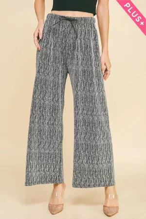 wholesale clothing plus textured pattern elastic wide leg long pants davi & dani