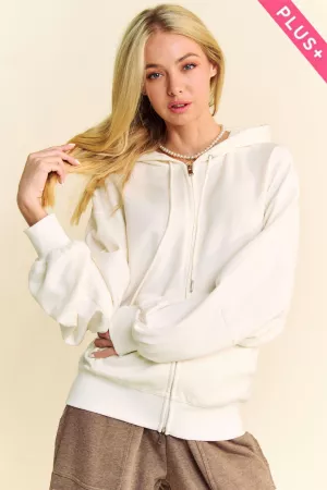 wholesale clothing plus zip up drawstring oversized hoodie sweatshirt davi & dani