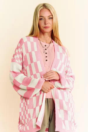 wholesale clothing light weight checkerboard cardigan sweater jacket davi & dani