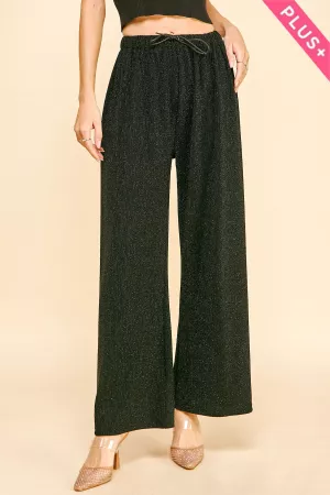 wholesale clothing plus textured pattern elastic wide leg long pants davi & dani