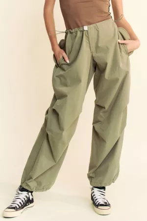 wholesale clothing waist drawstring utility pocket long baggy pant davi & dani