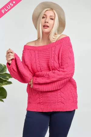 wholesale clothing plus off the shoulder thick textured sweater davi & dani