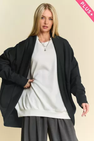 wholesale clothing plus dolman long sleeve loose fit shawl jacket davi & dani