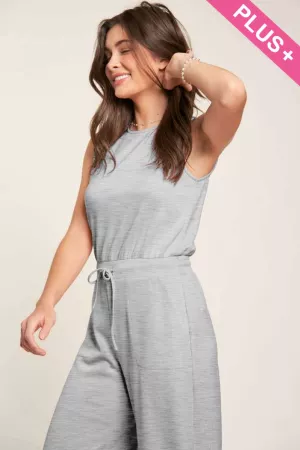 wholesale clothing plus boat neck sleeveless bodice pocket jumpsuit davi & dani