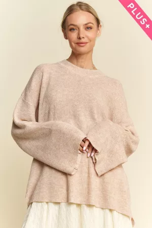 wholesale clothing plus dropped shoulders voluminous sleeves sweater davi & dani