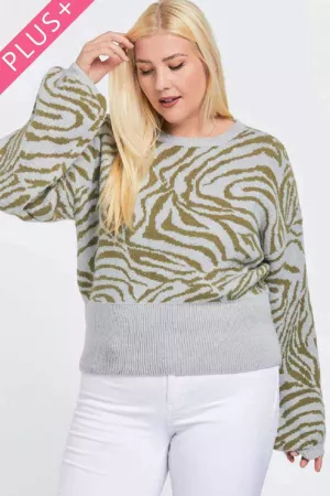 wholesale clothing plus animal printed boat neck sweater davi & dani