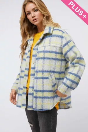 wholesale clothing plus plaid button down jacket davi & dani