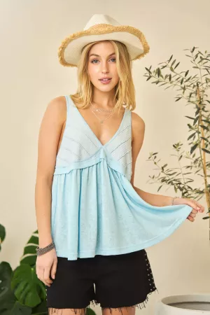 wholesale clothing solid v neck sleeveless tank top davi & dani