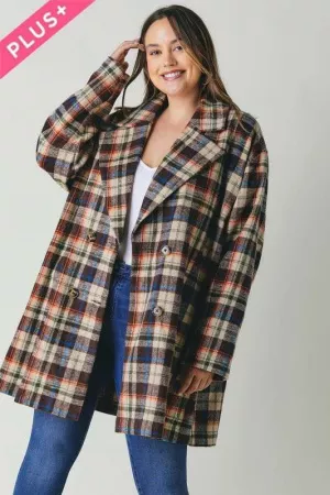 wholesale clothing plus oversize plaid coat davi & dani