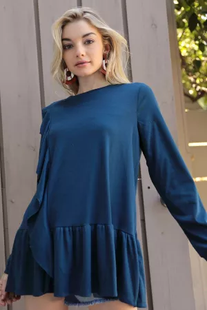 wholesale clothing ruffle detailed pullover tunic top davi & dani