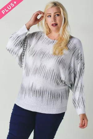 wholesale clothing plus tie dye crew neck long sleeve sweater top davi & dani