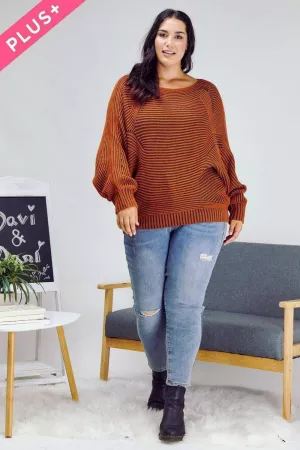 wholesale clothing plus textured accent dolman sleeve sweater davi & dani