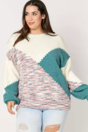 wholesale clothing plus printed round neck sweater davi & dani