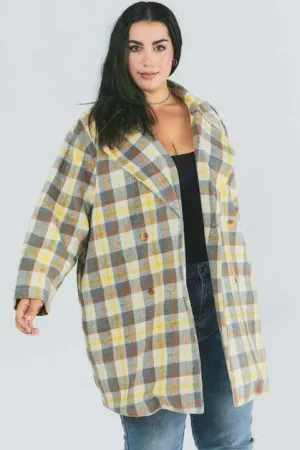 wholesale clothing plus oversize plaid coat davi & dani