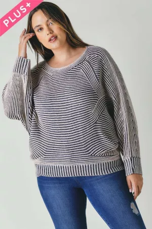 wholesale clothing plus textured accent dolman sleeve sweater davi & dani