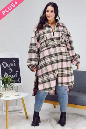 wholesale clothing plus stripe button down jacket davi & dani