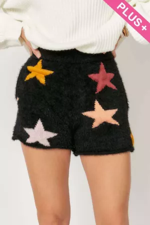 wholesale clothing plus star printed shorts with pockets davi & dani