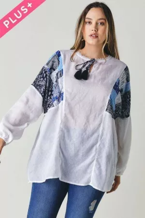 wholesale clothing plus printed round neck loose top davi & dani