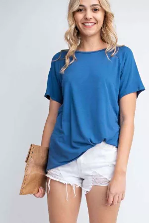 wholesale clothing solid crewneck short sleeve tee davi & dani