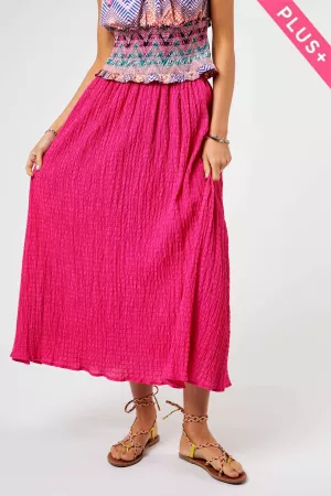 wholesale clothing plus waist band easy midi skirt davi & dani