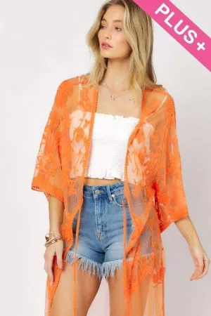 wholesale clothing plus boho sheer lace kimono maxi cardigan davi & dani