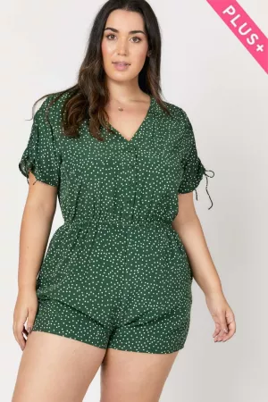 wholesale clothing plus polka dot  v neck mini romper davi & dani