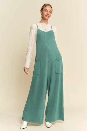 wholesale clothing garment washed knit utility lounge jumpsuit davi & dani