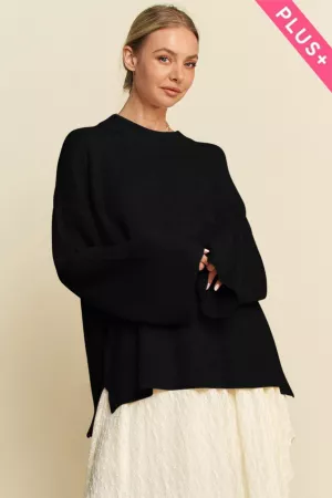 wholesale clothing plus dropped shoulders voluminous sleeves sweater davi & dani