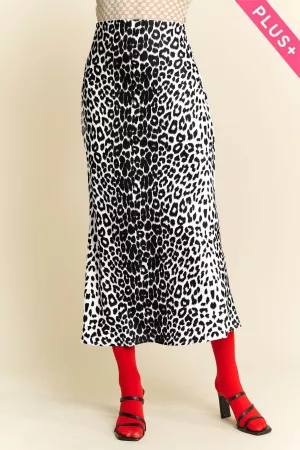 wholesale clothing plus leopard animal print waist tie  long skirt davi & dani