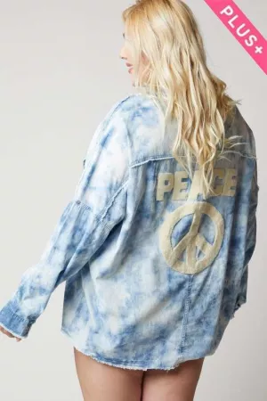 wholesale clothing plus tie dye button up jackets with front pockets davi & dani