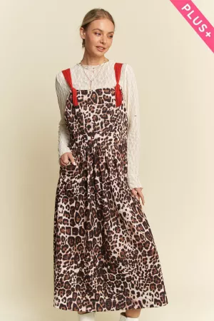 wholesale clothing plus leopard printed pouch pocket midi dress davi & dani