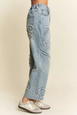 wholesale clothing denim straight fit with slightly stretch pants davi & dani