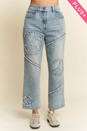 wholesale clothing plus denim straight fit slightly stretch pants davi & dani