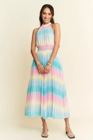 wholesale clothing lightweight ombre striped full lined maxi dress davi & dani