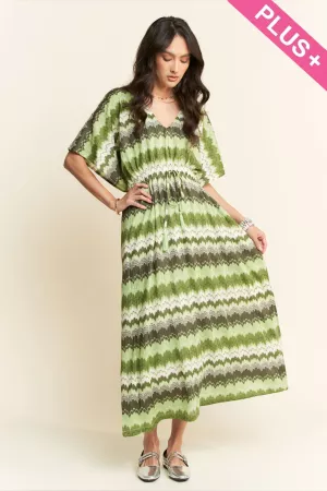 wholesale clothing plus multi color wavy flowy sleeve kaftan dress davi & dani