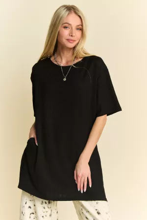 wholesale clothing solid square neck short sleeve woven dress davi & dani