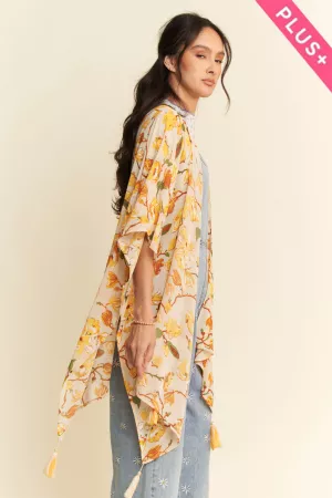 wholesale clothing plus floral printed short sleeve kimono davi & dani