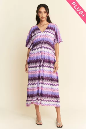 wholesale clothing plus multi color wavy flowy sleeve kaftan dress davi & dani