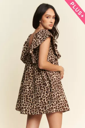 wholesale clothing plus animal printed velvet ribbon mini dress davi & dani